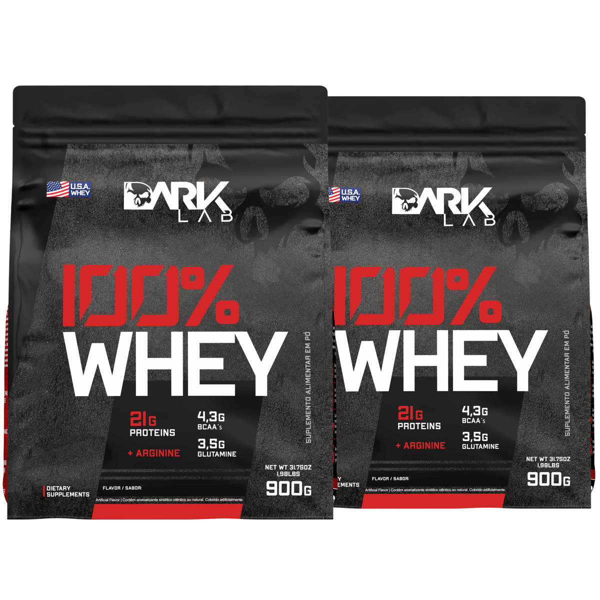 Kit 2x 100% Whey Protein Refil 900g