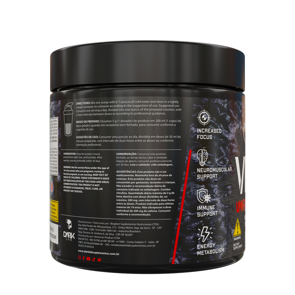 Pré-Treino Venom Underground Pre Workout 300g
